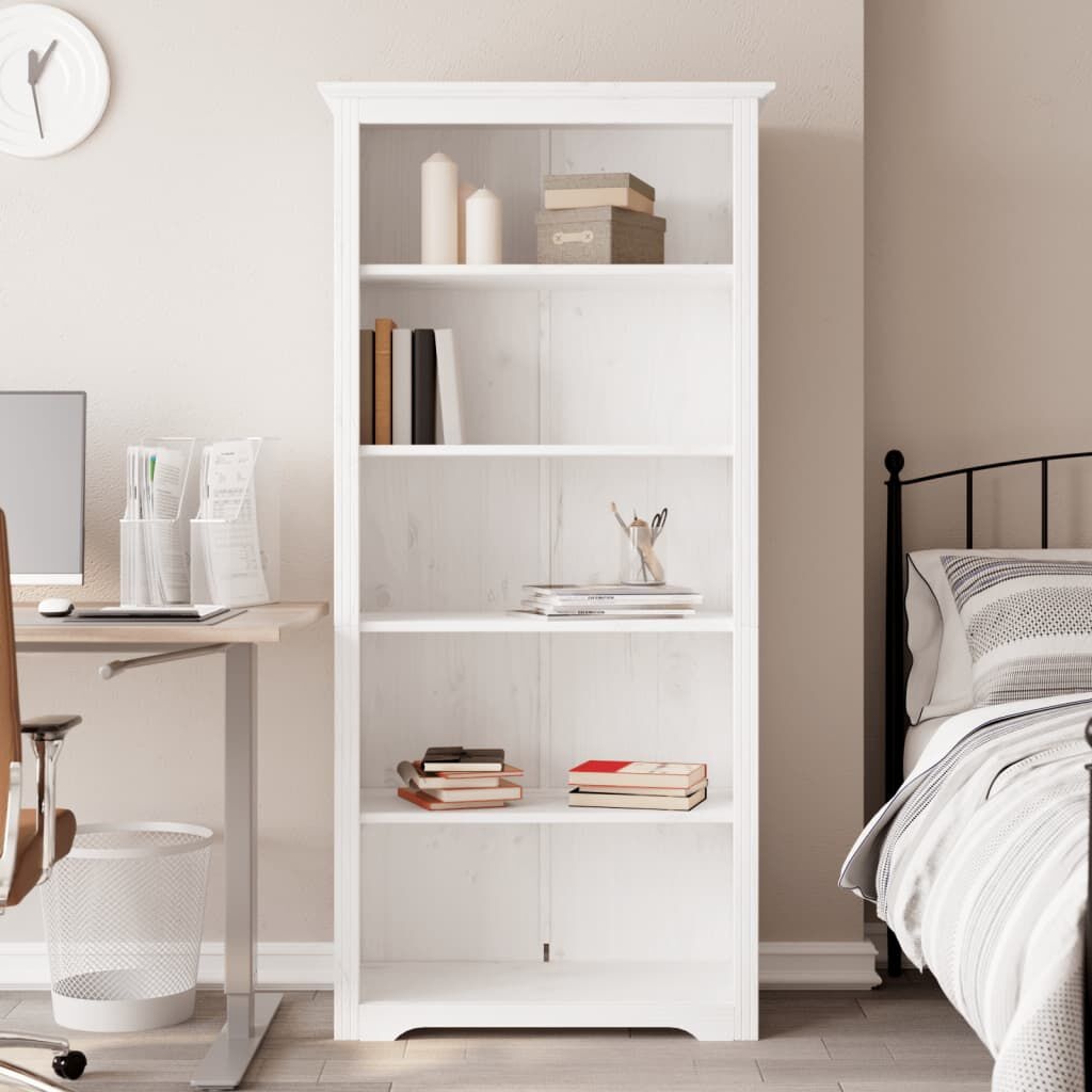 vidaXL BODO Boekenkast 5-laags Massief Grenenhout Wit - 60% Korting