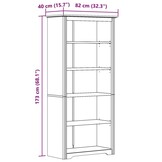 vidaXL BODO Boekenkast 5-laags Massief Grenenhout Wit - 60% Korting
