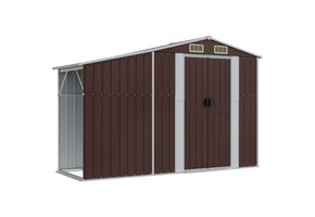 vidaXL Tuinschuur Staal Bruin 277x93x179 cm - 55% Korting