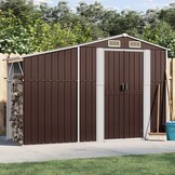 vidaXL Tuinschuur Staal Bruin 277x93x179 cm - 55% Korting