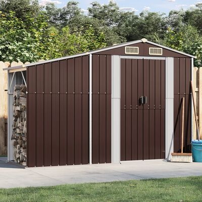 vidaXL Tuinschuur Staal Bruin 277x93x179 cm - 55% Korting