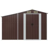 vidaXL Tuinschuur Staal Bruin 277x93x179 cm - 55% Korting