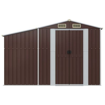vidaXL Tuinschuur Staal Bruin 277x93x179 cm - 55% Korting