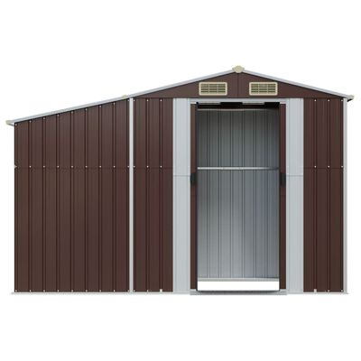 vidaXL Tuinschuur Staal Bruin 277x93x179 cm - 55% Korting