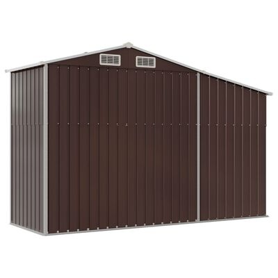 vidaXL Tuinschuur Staal Bruin 277x93x179 cm - 55% Korting
