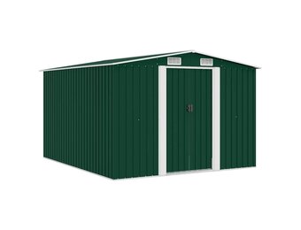 Metalen Tuinschuur 257x298x178 cm Groen - 60% Korting