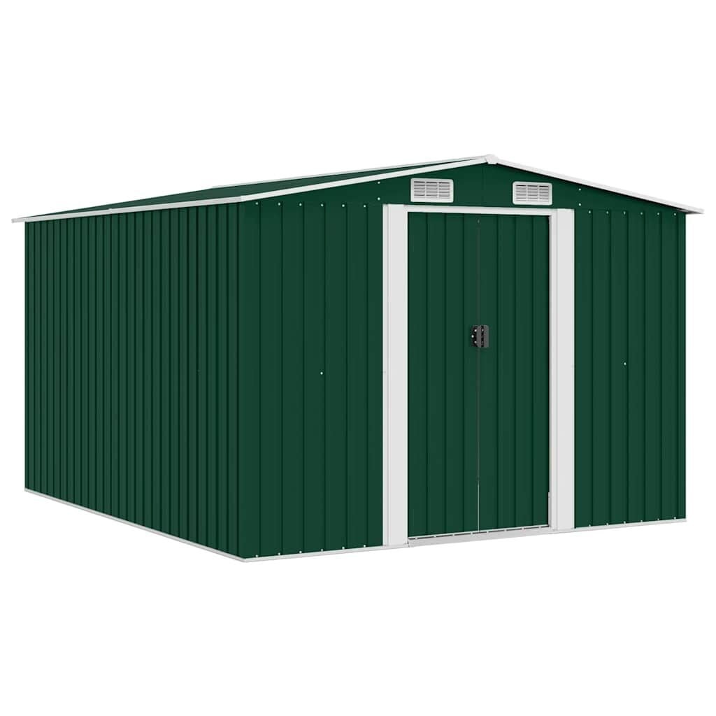 Metalen Tuinschuur 257x298x178 cm Groen - 60% Korting