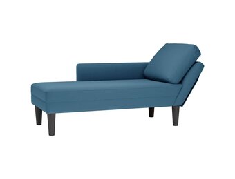 VidaXL Chaise Longue Fluweel Blauw met Kussen & Armleuning - 35% Korting