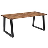 Eettafel 180x90cm Massief Acaciahout met Stalen U-Poten - 55% Korting