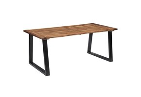 Eettafel 180x90cm Massief Acaciahout met Stalen U-Poten - 55% Korting