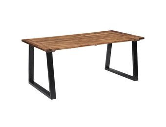 Eettafel 180x90cm Massief Acaciahout met Stalen U-Poten - 55% Korting