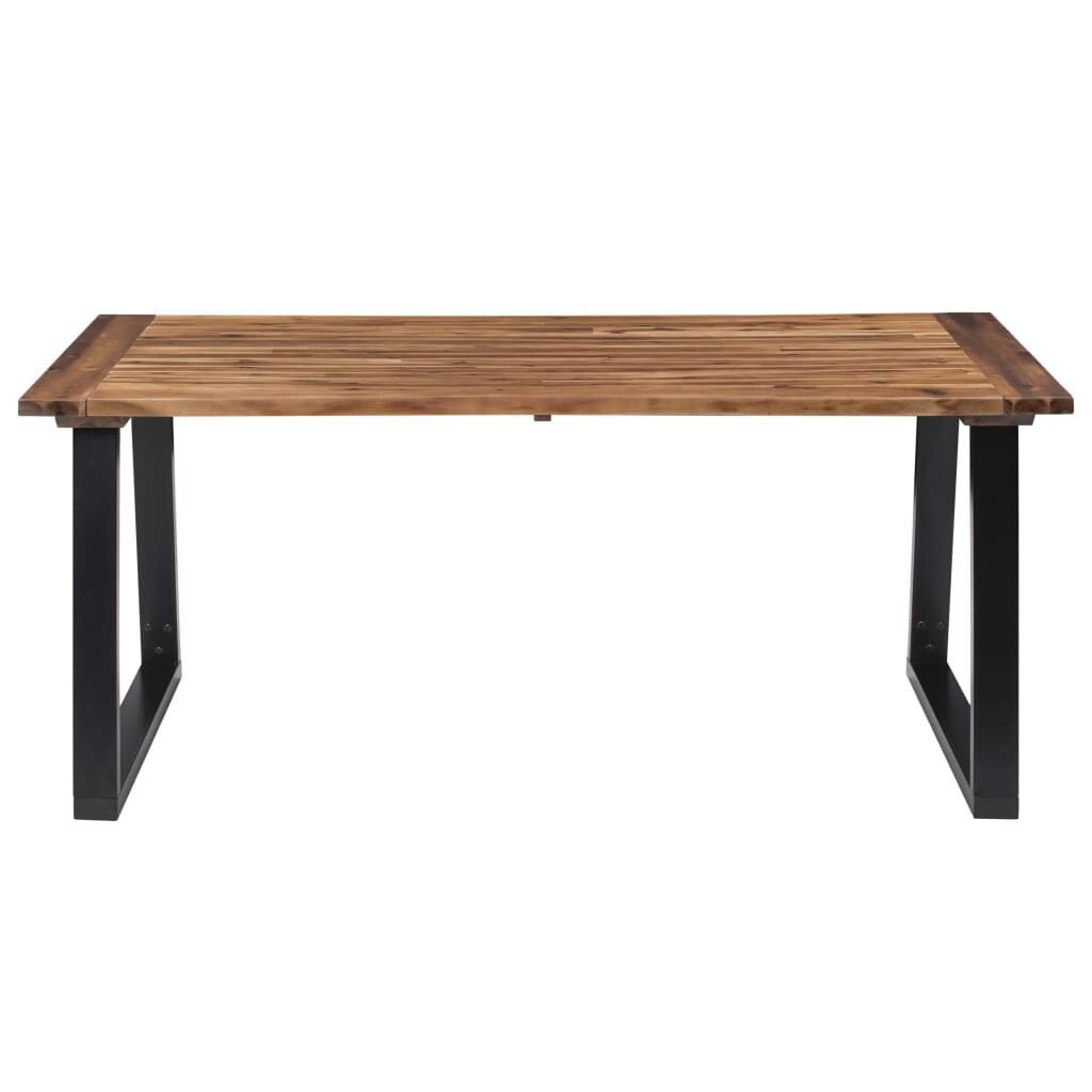 Eettafel 180x90cm Massief Acaciahout met Stalen U-Poten - 55% Korting