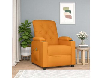 vidaXL Massagestoel stof donkergeel