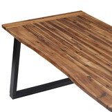 Eettafel 180x90cm Massief Acaciahout met Stalen U-Poten - 55% Korting