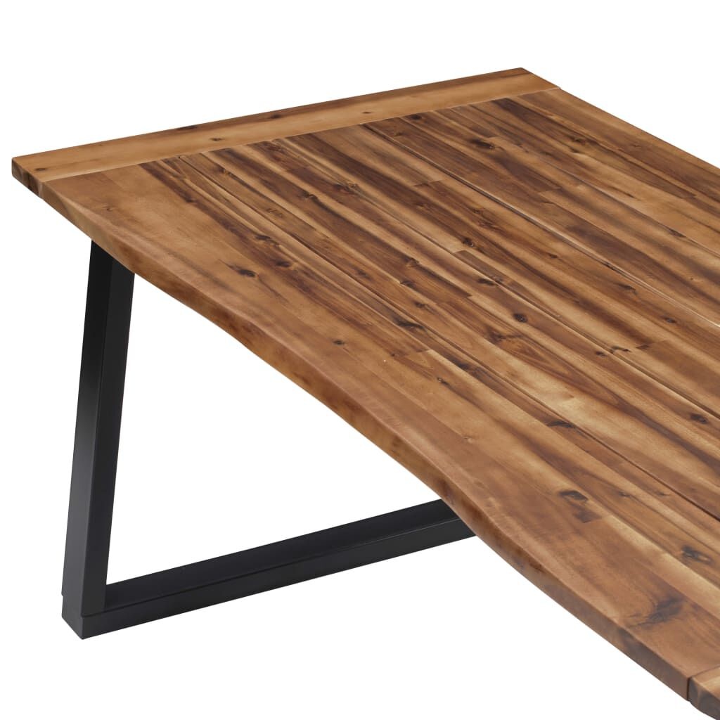 Eettafel 180x90cm Massief Acaciahout met Stalen U-Poten - 55% Korting