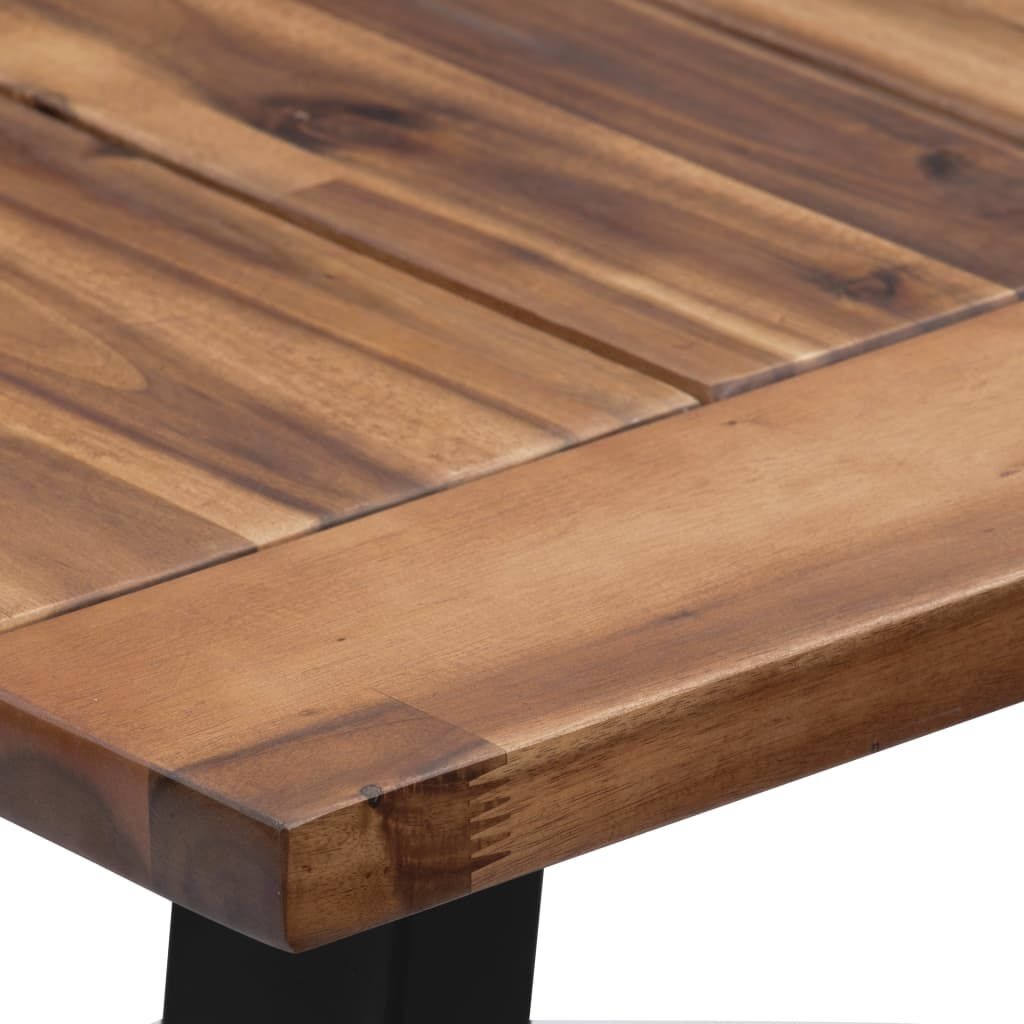 Eettafel 180x90cm Massief Acaciahout met Stalen U-Poten - 55% Korting