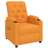 vidaXL Massagestoel stof donkergeel