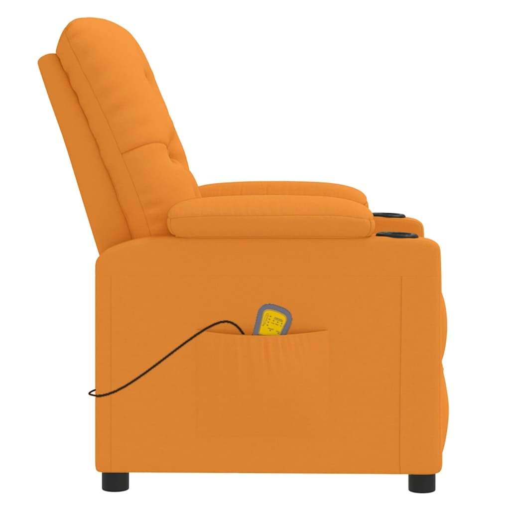 vidaXL Massagestoel stof donkergeel