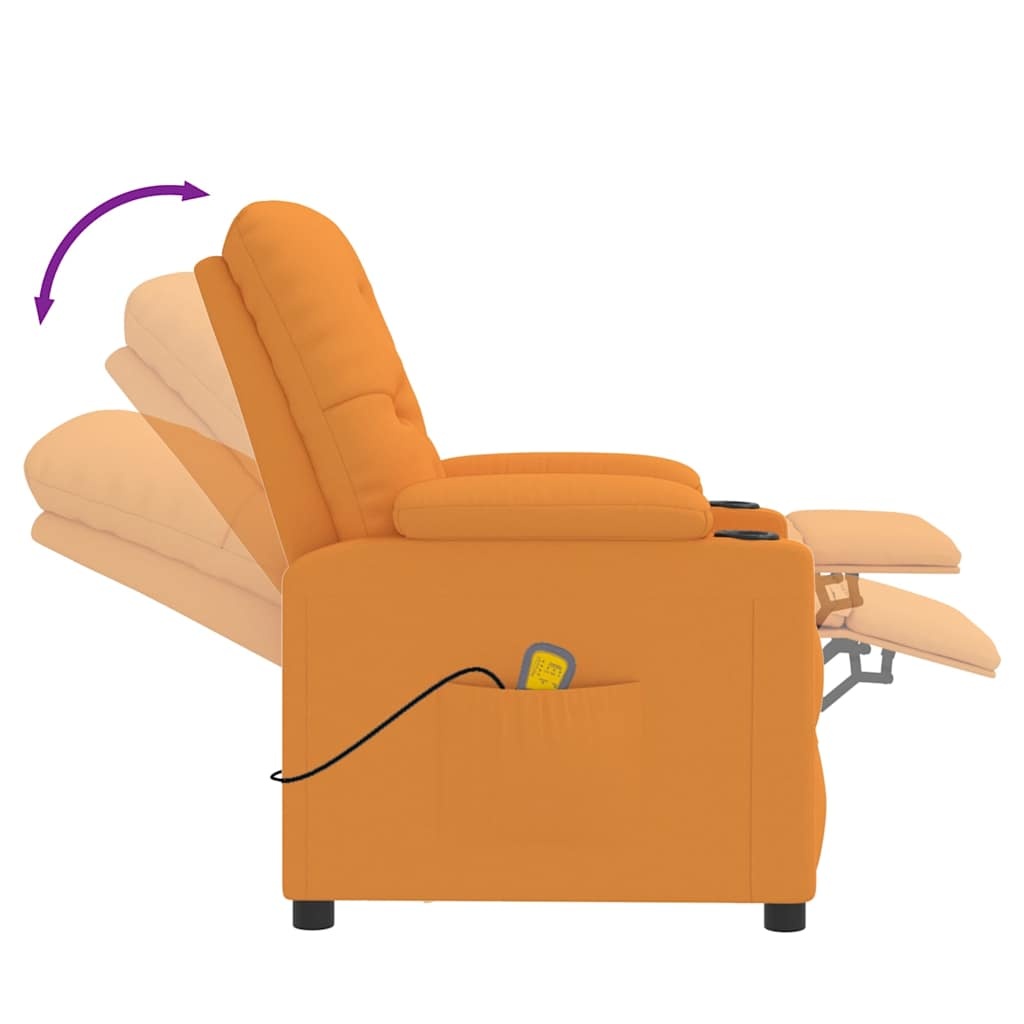 vidaXL Massagestoel stof donkergeel