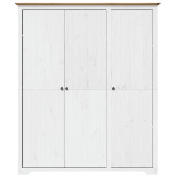 vidaXL Kledingkast BODO Grenenhout Wit/Bruin - 146x53,5x173 cm - 55% Korting