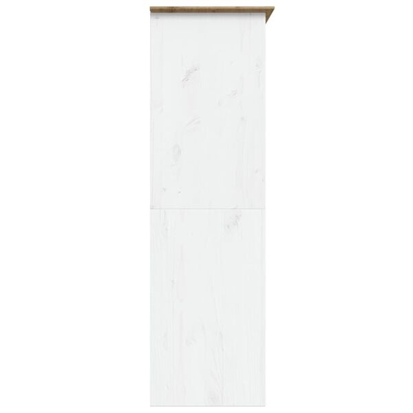 vidaXL Kledingkast BODO Grenenhout Wit/Bruin - 146x53,5x173 cm - 55% Korting