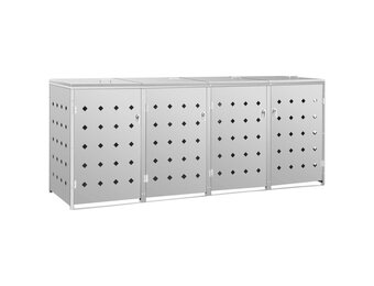 vidaXL Containerberging vierdubbel 240 L roestvrij staal
