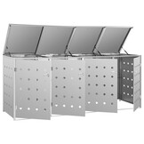 vidaXL Containerberging vierdubbel 240 L roestvrij staal