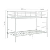vidaXL Stapelbed metaal wit 90x200 cm