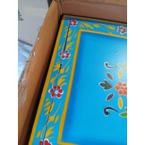 vidaXL Dressoir met lades handgeschilderd massief mangohout turquoise