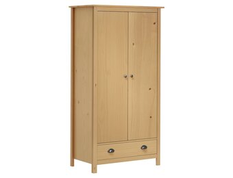 vidaXL Kledingkast Hill 2 deuren 89x50x170 cm massief grenenhout