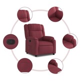 vidaXL Fauteuil verstelbaar stof wijnrood
