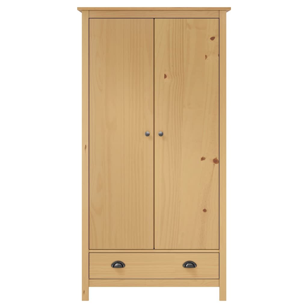 vidaXL Kledingkast Hill 2 deuren 89x50x170 cm massief grenenhout