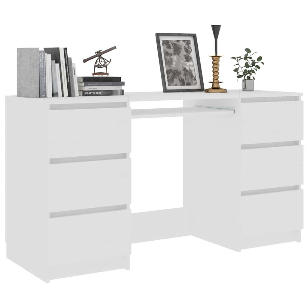 vidaXL Schrijftafel 140x50x77 cm bewerkt hout wit