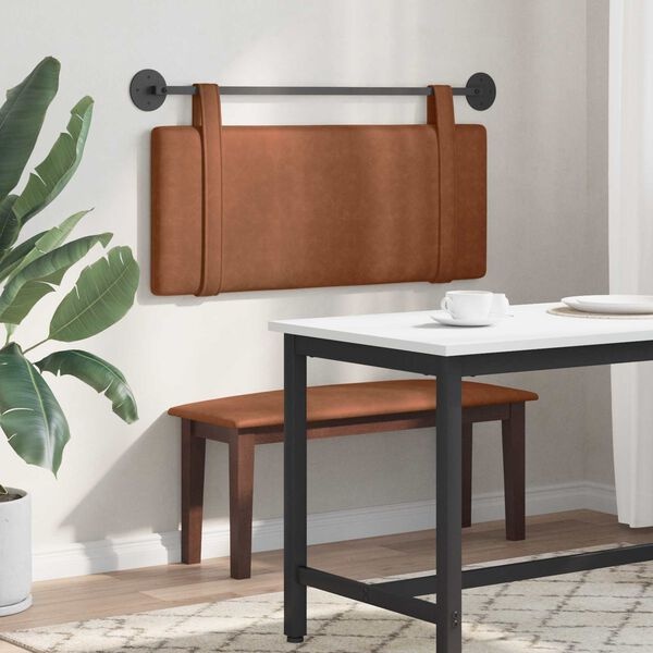 vidaXL Hangend hoofdbord Bruin Antiek PU