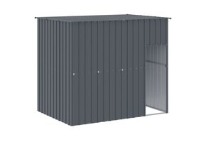 Hondenhok met dak 214x153x181 cm Gegalvaniseerd Staal Antraciet - 35% Korting