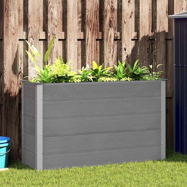 vidaXL Plantenbak verhoogd 150x50x91 cm HKC grijs