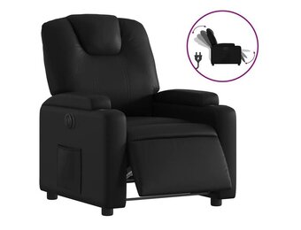 vidaXL Fauteuil elektrisch verstelbaar kunstleer zwart
