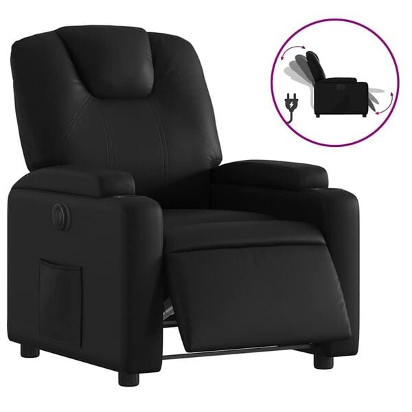 vidaXL Fauteuil elektrisch verstelbaar kunstleer zwart