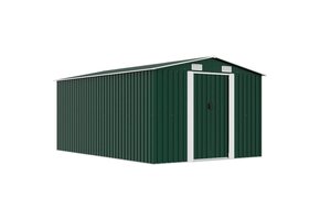 VidaXL Groene Metalen Tuinschuur 257x392x181 cm - 55% Korting