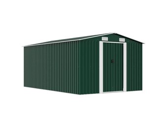 vidaXL Tuinschuur 257x392x181 cm metaal groen