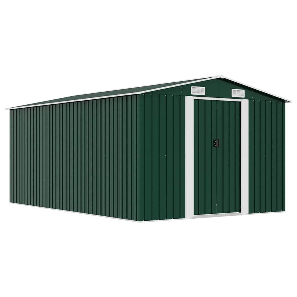 vidaXL Tuinschuur 257x392x181 cm metaal groen