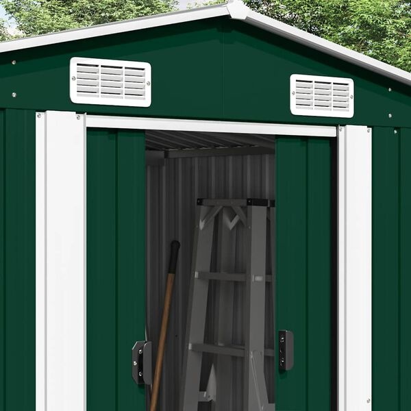 vidaXL Tuinschuur 257x392x181 cm metaal groen
