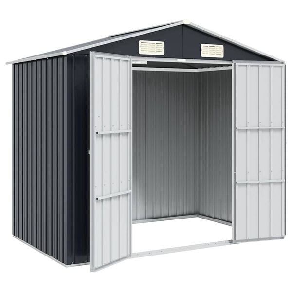 vidaXL Tuinschuur 205x129x183 cm gegalvaniseerd staal antraciet