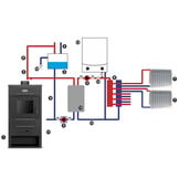 CV houtkachel met watermantel - 15kW - antraciet