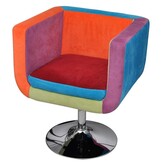 vidaXL Stoel met patchwork motief kubus stof
