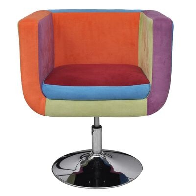 vidaXL Stoel met patchwork motief kubus stof