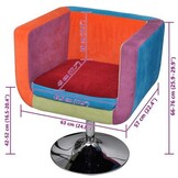 vidaXL Stoel met patchwork motief kubus stof