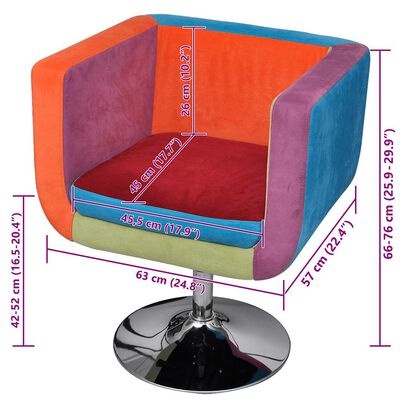 vidaXL Stoel met patchwork motief kubus stof