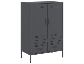 vidaXL Hoge kast 68x39x101,5 cm staal antracietkleurig