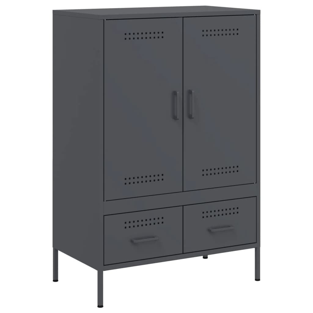 vidaXL Hoge kast 68x39x101,5 cm staal antracietkleurig